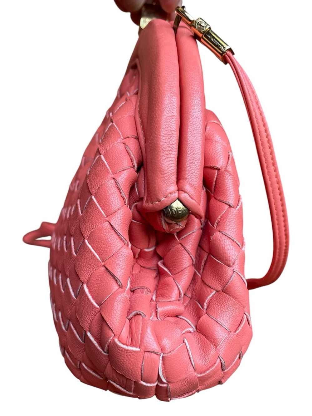 MAYERS vintage woven leather kisslock crossbody/clutch. - Picture 5 of 11